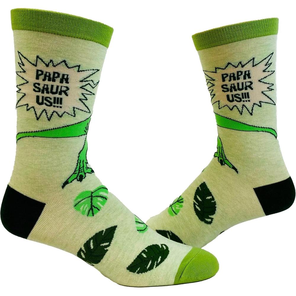 imageCrazy Dog TShirts Mens Dad Socks Funny Fathers Day Graphic Novelty FootwearPapasaurus