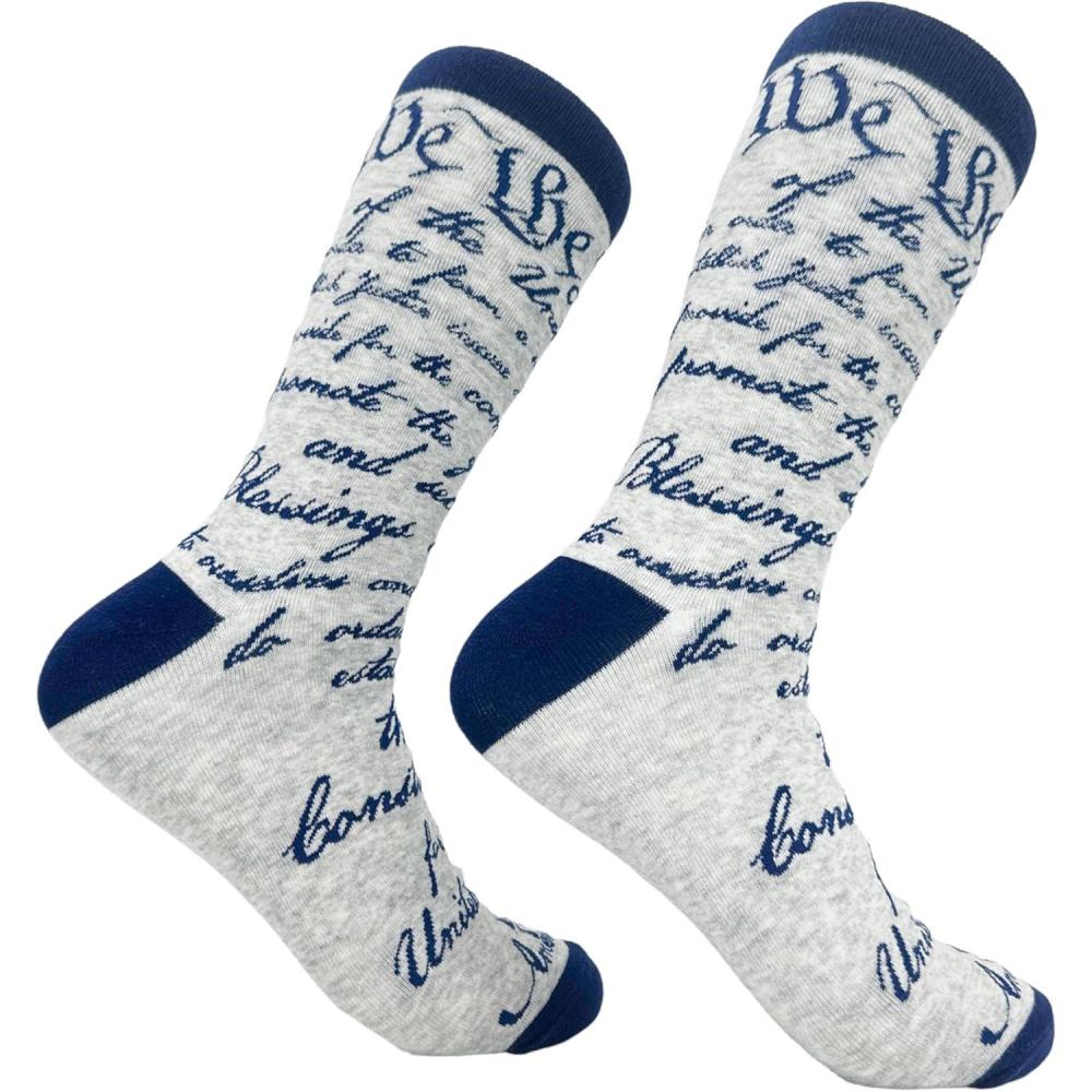 imageCrazy Dog TShirts Mens US Constitution Socks Funny We The People Patriotic USA FootwearMulti  Constitution
