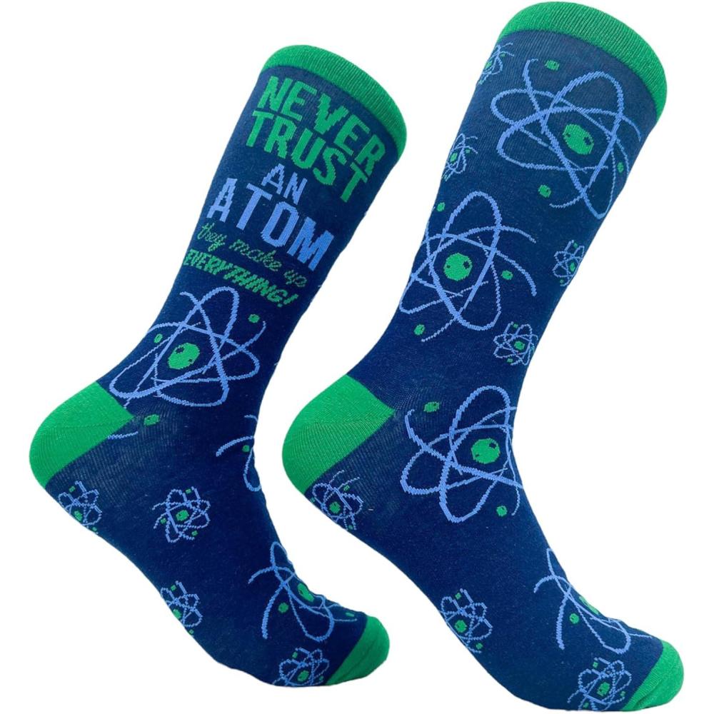 imageCrazy Dog TShirts Womens Never Trust An Atom They Make Up Everything Socks Funny Nerdy Science Joke Footwear