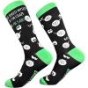 Crazy Dog T-Shirts Funny Socks for Men with Hilarious Puns – Footware for Guys with Sarcastic Dad Jokes(Asked Myself Crazy)