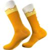 Crazy Dog T-Shirts Funny Socks for Men with Hilarious Puns – Footware for Guys with Sarcastic Dad Jokes(Beer Glass)