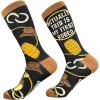 Crazy Dog T-Shirts Funny Socks for Men with Hilarious Puns – Footware for Guys with Sarcastic Dad Jokes(First Rodeo)