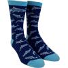 Crazy Dog T-Shirts Men’s Dad Socks Funny Fathers Day Graphic Novelty Footwear(Daddy Shark Blue Ver)