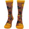 Crazy Dog T-Shirts Womens Thanksgiving Socks Funny Turkey Day Graphic Pilgrim Pumpkin Holdiay Graphic Novelty Footwear