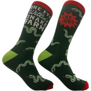 Crazy Dog T-Shirts Funny Socks for Men with Hilarious Puns – Footware for Guys with Sarcastic Dad Jokes(One Eyed Willies Snake Farm)