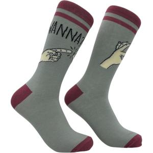 Crazy Dog T-Shirts Funny Socks for Men with Hilarious Puns – Footware for Guys with Sarcastic Dad Jokes(Wanna Screw)
