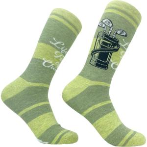 Crazy Dog T-Shirts Men’s Dad Socks Funny Fathers Day Graphic Novelty Footwear(Choices Golf Clubs)