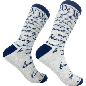 Crazy Dog T-Shirts Men’s US Constitution Socks Funny We The People Patriotic USA Footwear(Multi – Constitution)