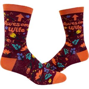 Crazy Dog T-Shirts Women’s Awesome Wife Socks Cute Funny Relationsip Wedding Marrinage Novelty Footwear