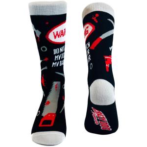 Do Not Touch My Tools Or My Daughter Funny Novelty Socks Gag Gift for Dad Crazy (Black) – Mens (7-12)