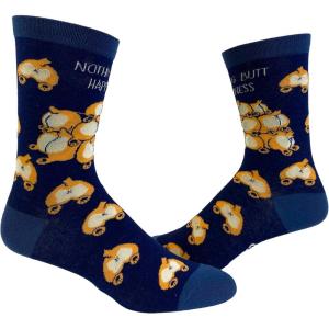 Youth Cat and Dog Socks Funny Cute Pet Animal Graphic Novelty Footwear For Kids(Butt Happy)