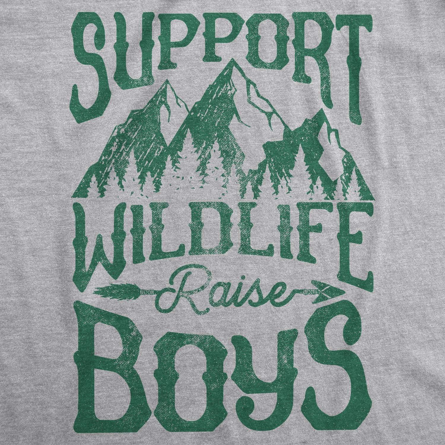 imageMens Support Wildlife Raise Boys T Shirt Funny Parenting TeeLight Heather Grey