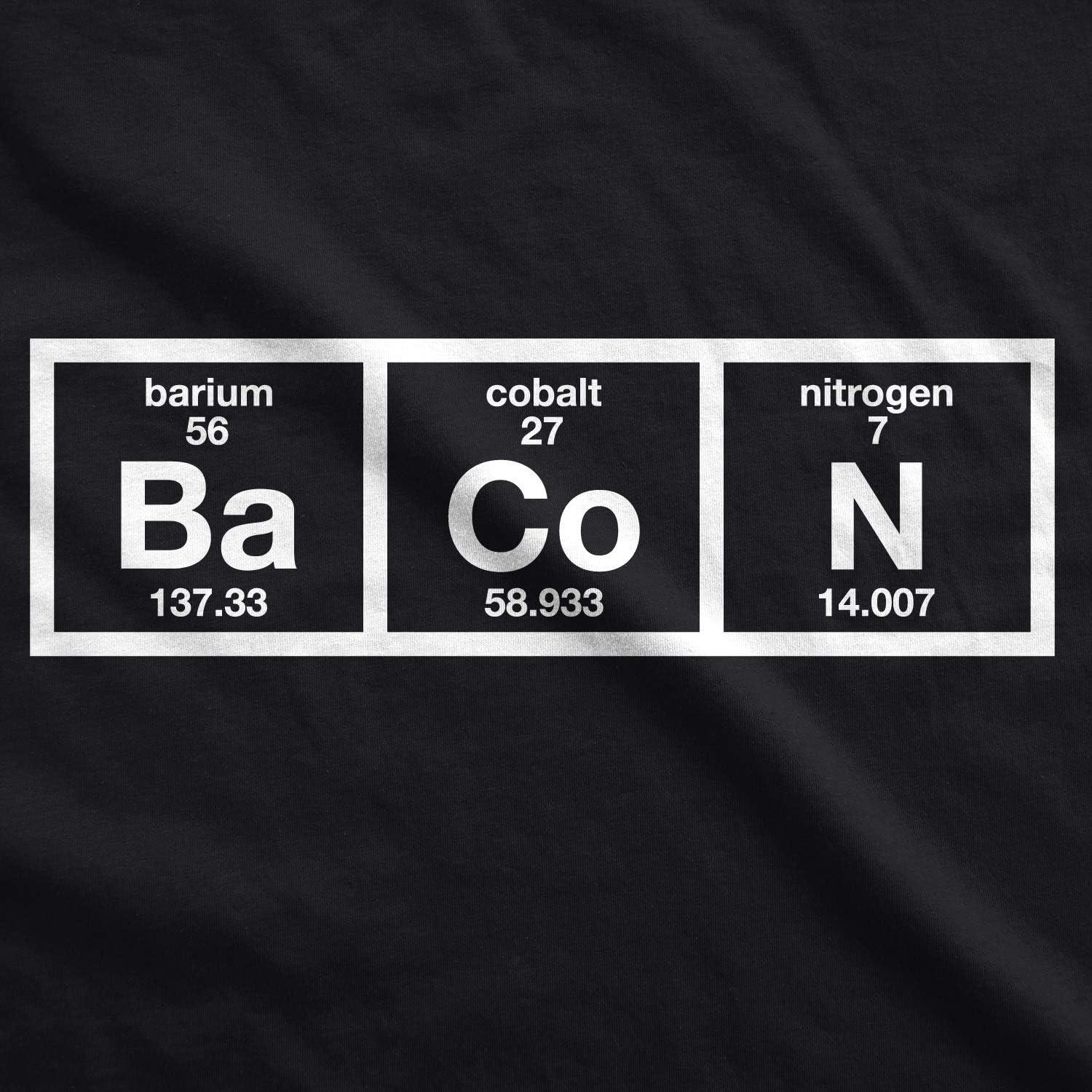 imageMens The Chemistry of Bacon T Shirt Funny Nerdy Graphic Periodic Table ScienceBlack