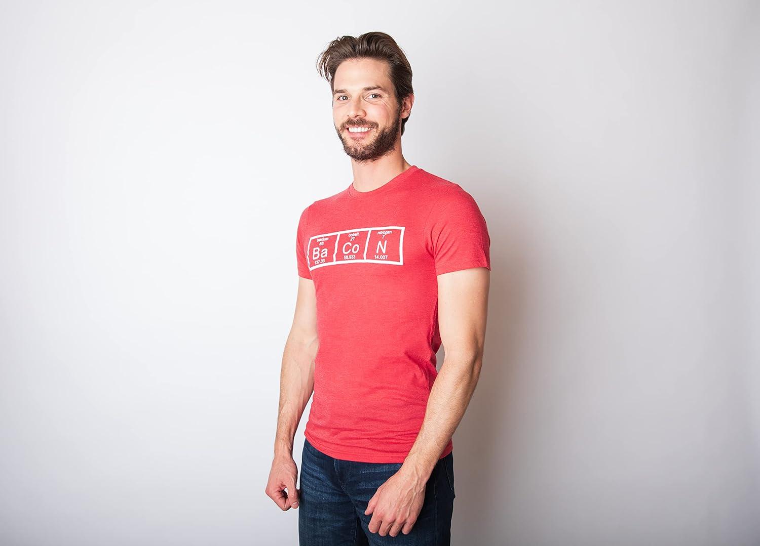 imageMens The Chemistry of Bacon T Shirt Funny Nerdy Graphic Periodic Table ScienceBlack
