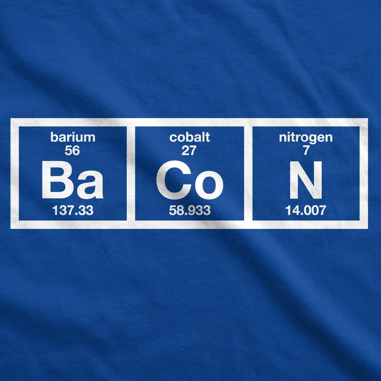imageMens The Chemistry of Bacon T Shirt Funny Nerdy Graphic Periodic Table ScienceHeather Royal