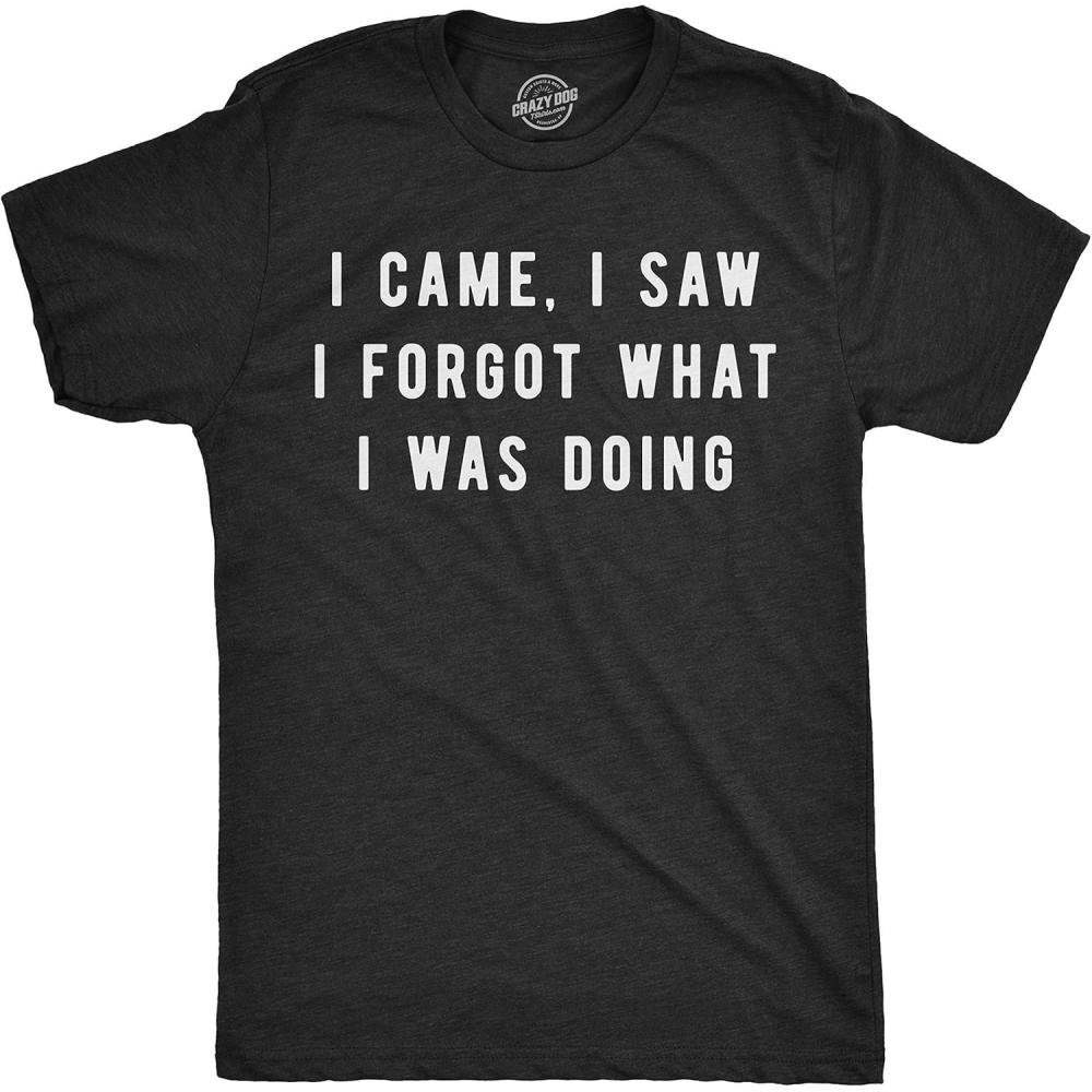 imageMens I Came I Saw I Forgot What I was Doing T Shirt Funny Sarcastic Tee for GuysHeather Black