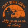 Mens Cant Work Today My Arm is in A Sling T Shirt Funny Hunting Deer Hunter Gift(Heather Black)