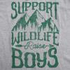 Mens Support Wildlife Raise Boys T Shirt Funny Parenting Tee(Light Heather Grey)