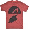 Mens Super Dad Shadow Funny T Shirt Novelty Vintage Fathers Day Hero T Shirt(Red)