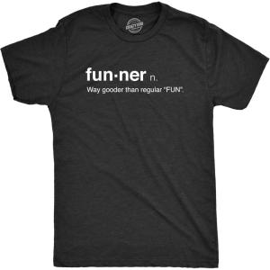 Mens Funner Definition Funny Gooder Than Regular Fun Sarcastic Graphic T Shirt(Heather Black)