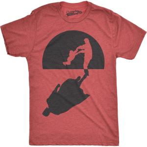Mens Super Dad Shadow Funny T Shirt Novelty Vintage Fathers Day Hero T Shirt(Red)