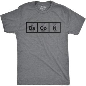 Mens The Chemistry of Bacon T Shirt Funny Nerdy Graphic Periodic Table Science(Dark Heather Grey)