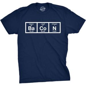 Mens The Chemistry of Bacon T Shirt Funny Nerdy Graphic Periodic Table Science(Navy)