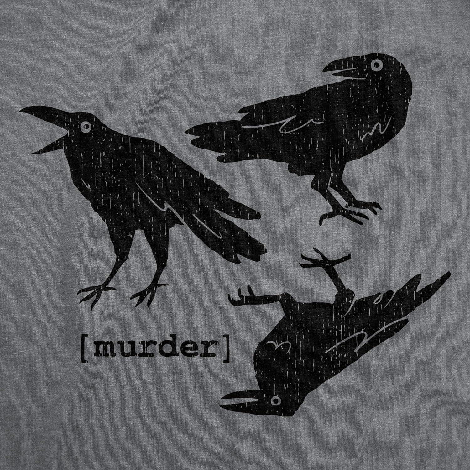 imageMens Funny T Shirts Murder Crows Sarcastic Halloween Raven Graphic Tee for Men