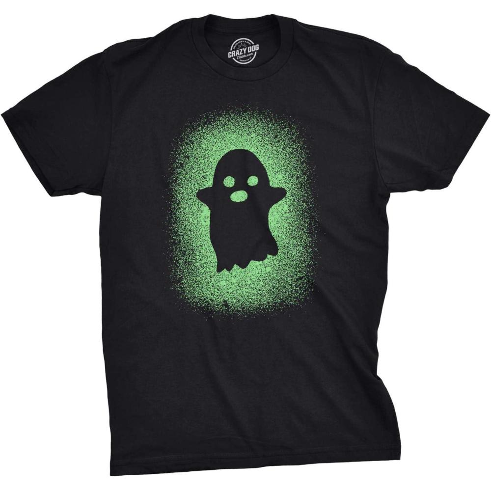 imageGlowing Ghost Glow in The Dark Shirt Scary Halloween T Shirt Cool Costume TeeBlack