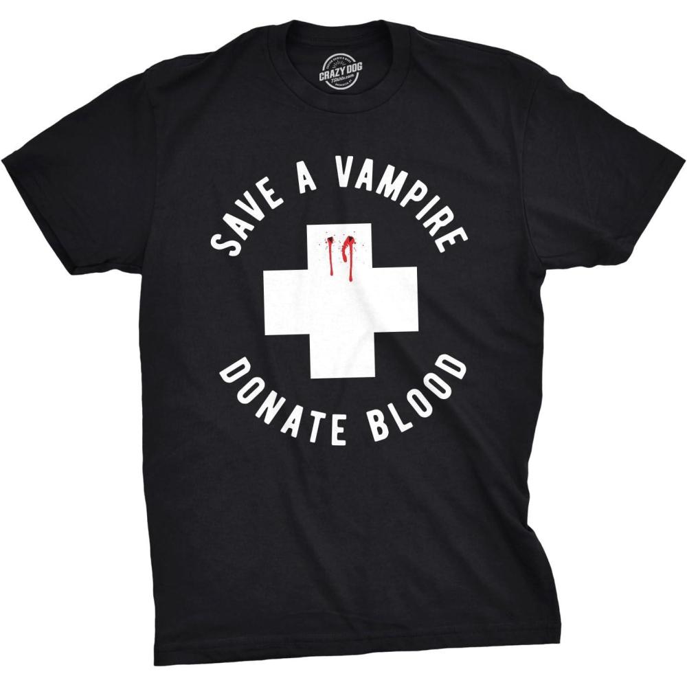 imageMens Blood Light T Shirt Funny Halloween Beer Parody Vampire Tee for GuysBlack