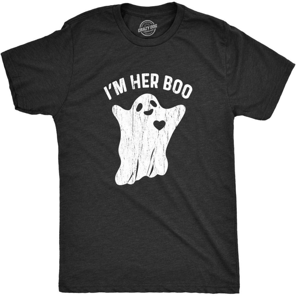 imageMens Im Her Boo T Shirt Funny Halloween Ghost Dating Relationship TeeHeather Black