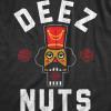 Crazy Dog Mens Deez Nuts Funny Christmas T Shirt Nutcracker Humor Christmas Pun Shirt(Heather Black)
