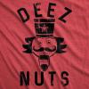 Crazy Dog Mens Deez Nuts Funny Christmas T Shirt Nutcracker Humor Christmas Pun Shirt(Heather Red)