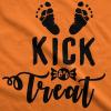 Maternity Kick Or Treat T Shirt Funny Halloween Pregnancy Announcement Tee(Orange)