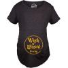 Maternity Witch Or Wizard Brewing T Shirt Funny Halloween Pregnancy Tee(Heather Black)