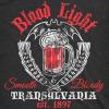 Mens Blood Light T Shirt Funny Halloween Beer Parody Vampire Tee for Guys(Heather Black)