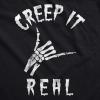 Mens Creep It Real T Shirt Funny Skeleton Halloween Shaka Tee(Black)