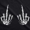Mens Flipping The Bones T Shirt Funny Halloween Halloween Skeleton Hands Middle Finger Tee(Black)
