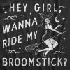 Mens Hey Girl Wanna Ride My Broom Stick T Shirt Funny Witch Sex Joke Tee for Guys(Heather Black – Broomstick)
