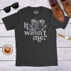 Mens It Wasn’t Me T Shirt Funny Angel Devil Skeleton Halloween Graphic Tee(Heather Black)