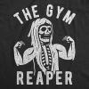 Mens The Gym Reaper T Shirt Funny Grim Reaper Funny Fitness Halloween Workout Tee(Heather Black)