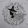 Womens Soul of A Witch Heart of A Hippie T Shirt Funny Halloween Tee(Light Heather Grey)