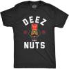 Crazy Dog Mens Deez Nuts Funny Christmas T Shirt Nutcracker Humor Christmas Pun Shirt(Heather Black)