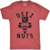 Crazy Dog Mens Deez Nuts Funny Christmas T Shirt Nutcracker Humor Christmas Pun Shirt(Heather Red)