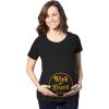 Maternity Witch Or Wizard Brewing T Shirt Funny Halloween Pregnancy Tee(Heather Black)