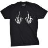 Mens Flipping The Bones T Shirt Funny Halloween Halloween Skeleton Hands Middle Finger Tee(Black)