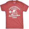Mens Gingerbread House Construction Crew T Shirt Funny Xmas Treat Joke Tee for Guys(Heather Red – Construction)