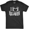 Mens I Heart Halloween T Shirt Funny Love Skeleton Heart Hands Graphic Tee(Heather Black)