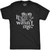 Mens It Wasn’t Me T Shirt Funny Angel Devil Skeleton Halloween Graphic Tee(Heather Black)
