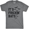 Mens Its Frickin Bats T Shirt Funny Halloween Spooky Season Bat Lovers Tee for Guys(Dark Heather Grey – Bats)
